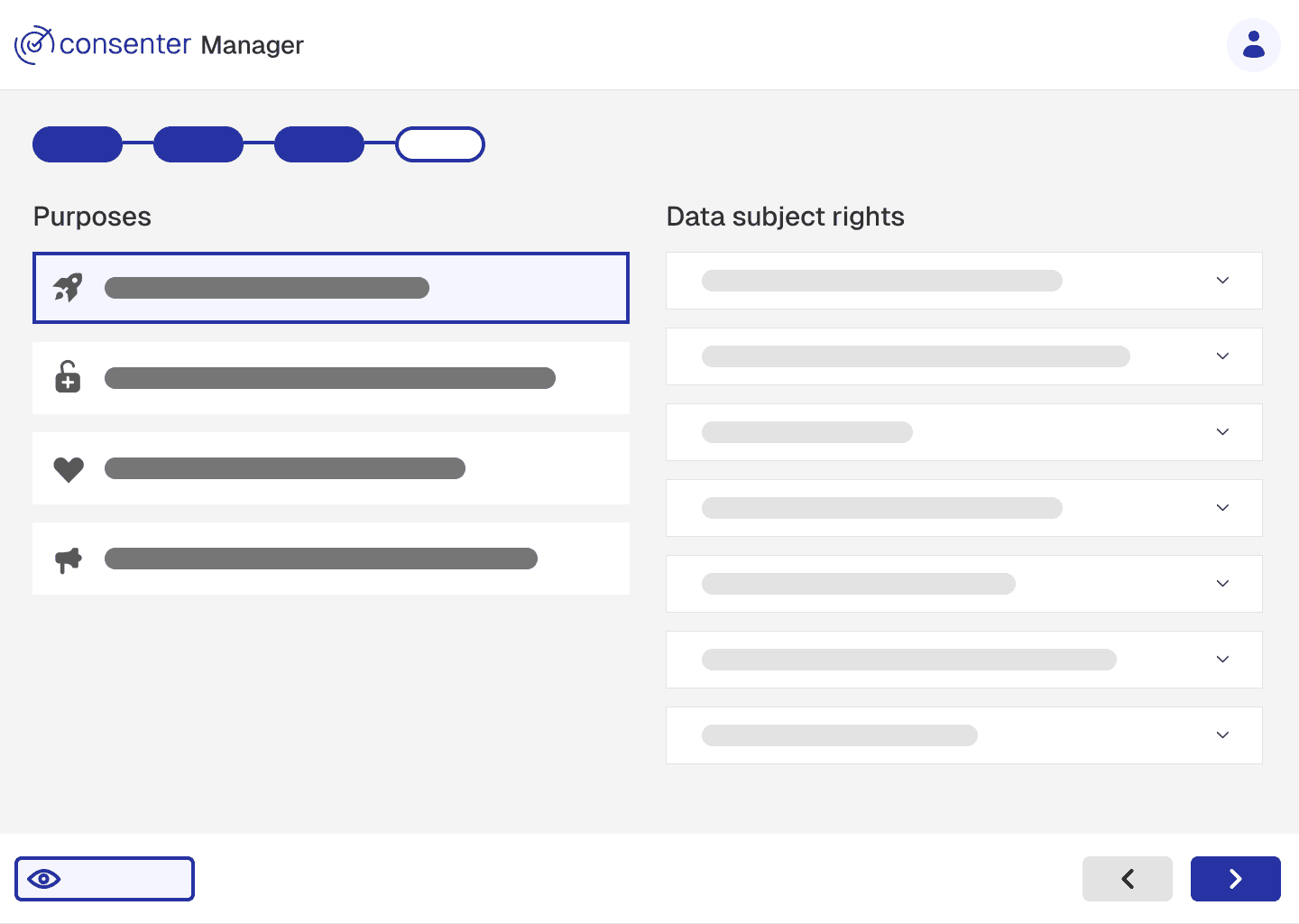 Consenter Manager data subject rights
